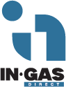 In Gas Direct Vertical Black Text Blue Logo